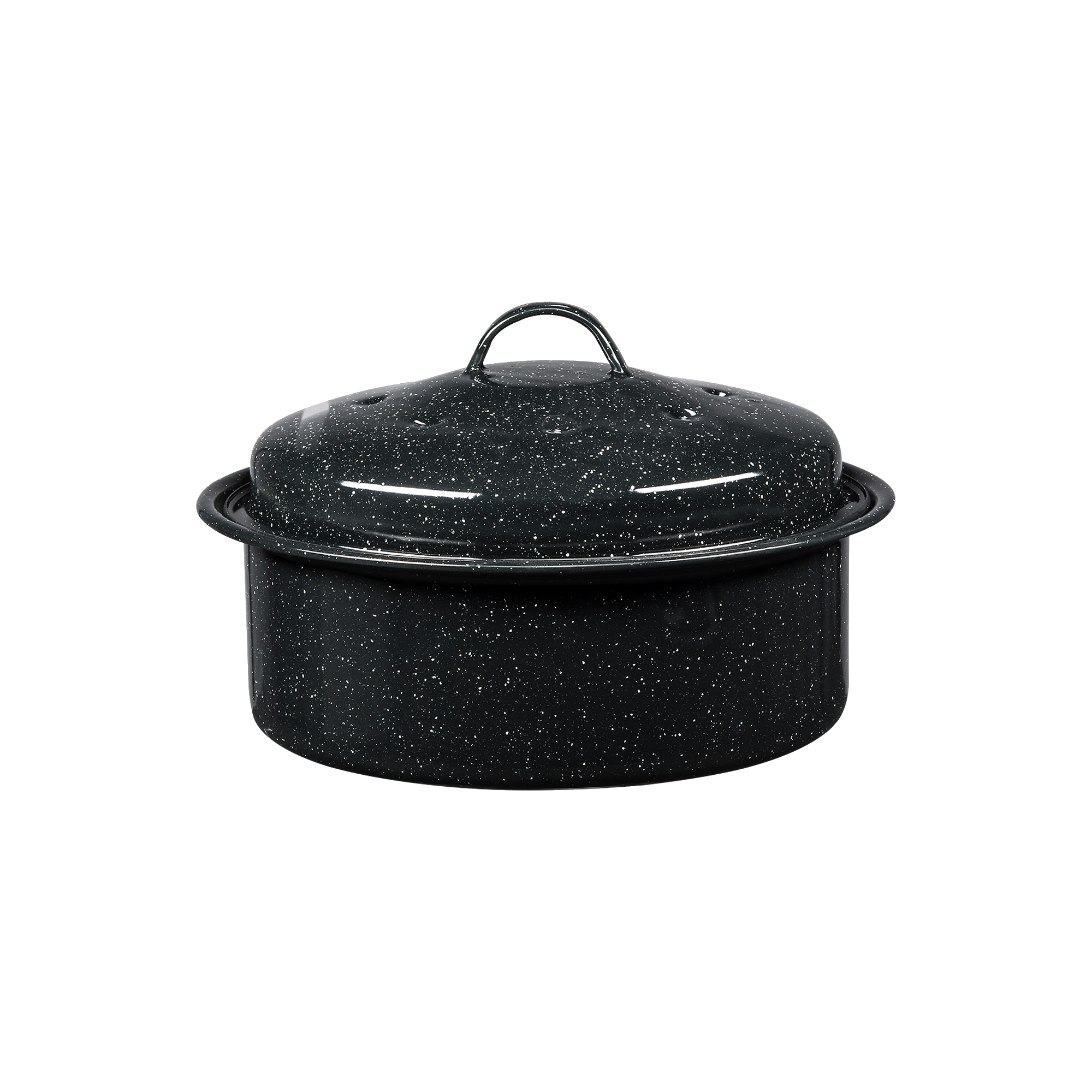 GraniteWare® Covered Roasting Pan, Black Enamelware, 13 In.