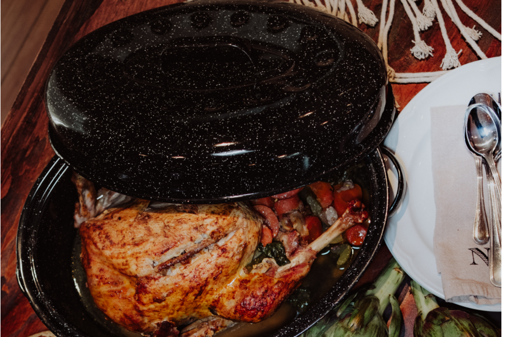 Granite ware oval roaster top